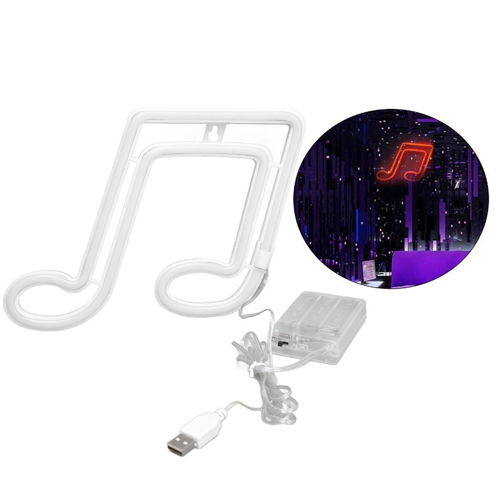 Music Note LED Neon Sign Light Dual Power Supply Neon Light Easy To Install LED Neon Light  Bar