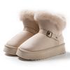 New Women's Low Top Plush Loop Mouth Warm and Stylish Thick Soled Midsole Fluffy Cotton Shoes Snow Boots
