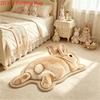 Realistic Cat Faux Cashmere Floor Mat Thickened Bedside Rug Absorbent Bathroom Foot Pad Cute Pet Bedroom Carpet