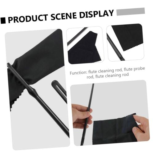 Yardwe 1 Set Long Whistle Cleaning Rod Piccolo Cleaning Rod and Cloth Kit