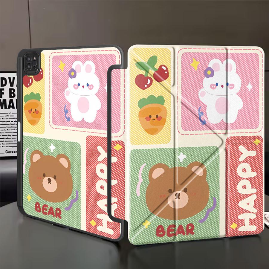 

Чехол-подставка Чехол для планшета Для iPad Mini 6 7 Air 4 5 M3 M2 1 2 M4 11 дюймов Pro 2025 Pro 11-го 10-го 9-го 8-го 7-го 12,9 дюйма Белый Кролик iPad Mini 6 8.3