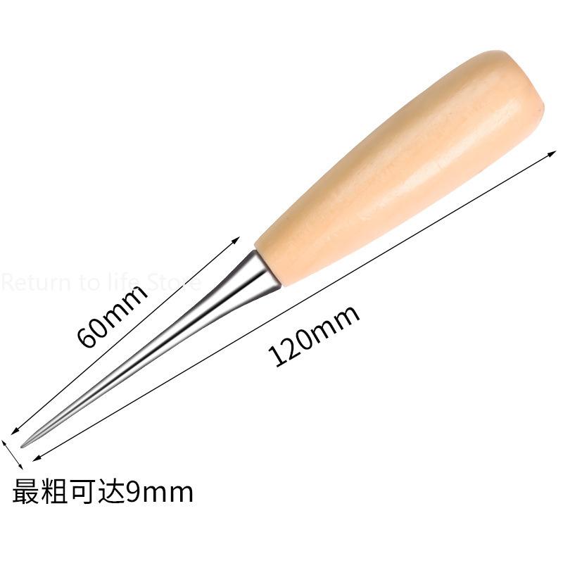 

Round Hole Solid Wood Awl, Handmade DIY Leather Awl with Sheath, Sewing Tool for Crafting and Leatherworking