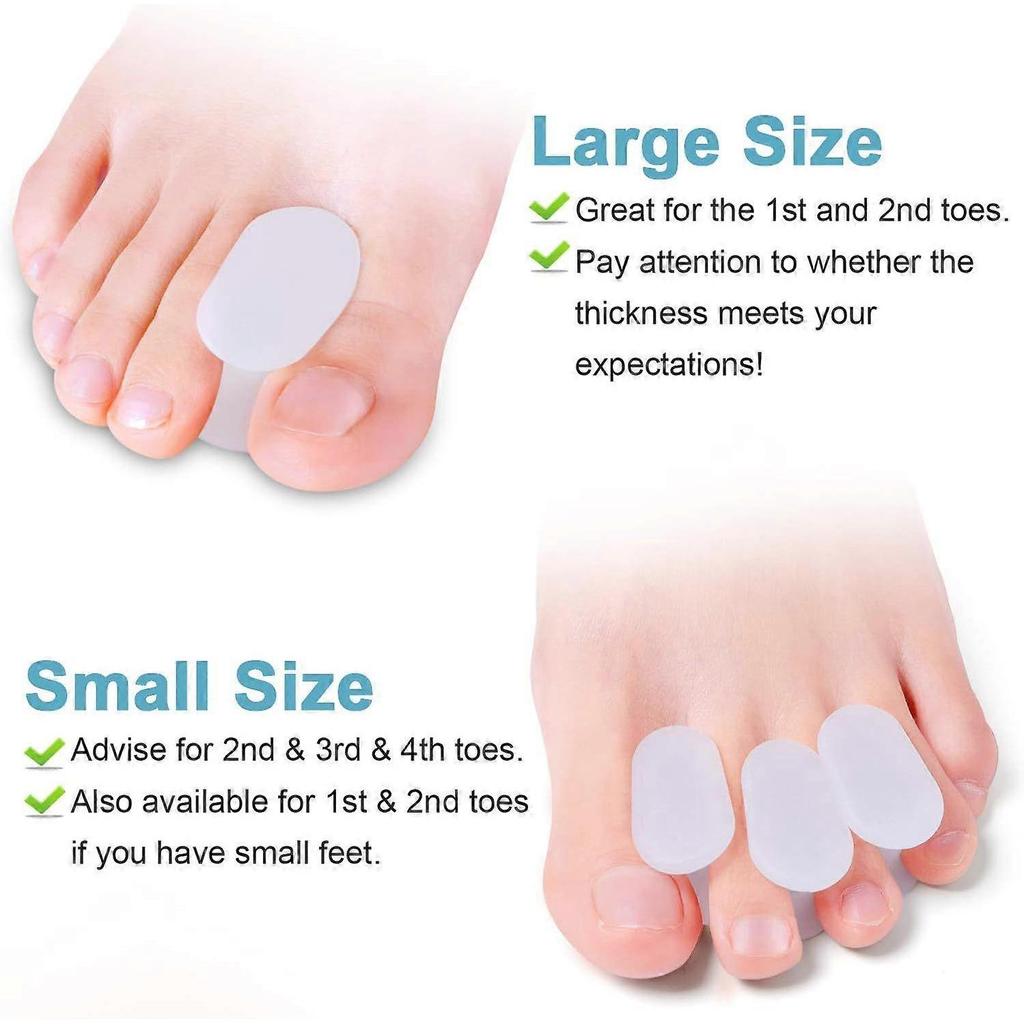 10 Pack Toe Spacers Separators, Bunion Corrector Gel Orthotics (1/2'' Thick) for Bunion, Overlapping Toes - L Size