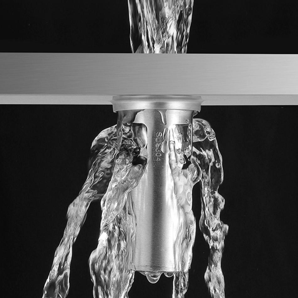 Badezimmer-Bodenablauf USU304 Edelstahl Streifen Rechteck Dusche Lange lineare Entwässerung Seitenbodenabläufe für Küchentoiletten