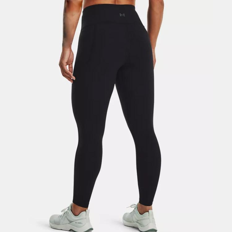 Under Armour Solid High-Waisted Sports Fitness Pants Women Bottoms Black 1377037-001
