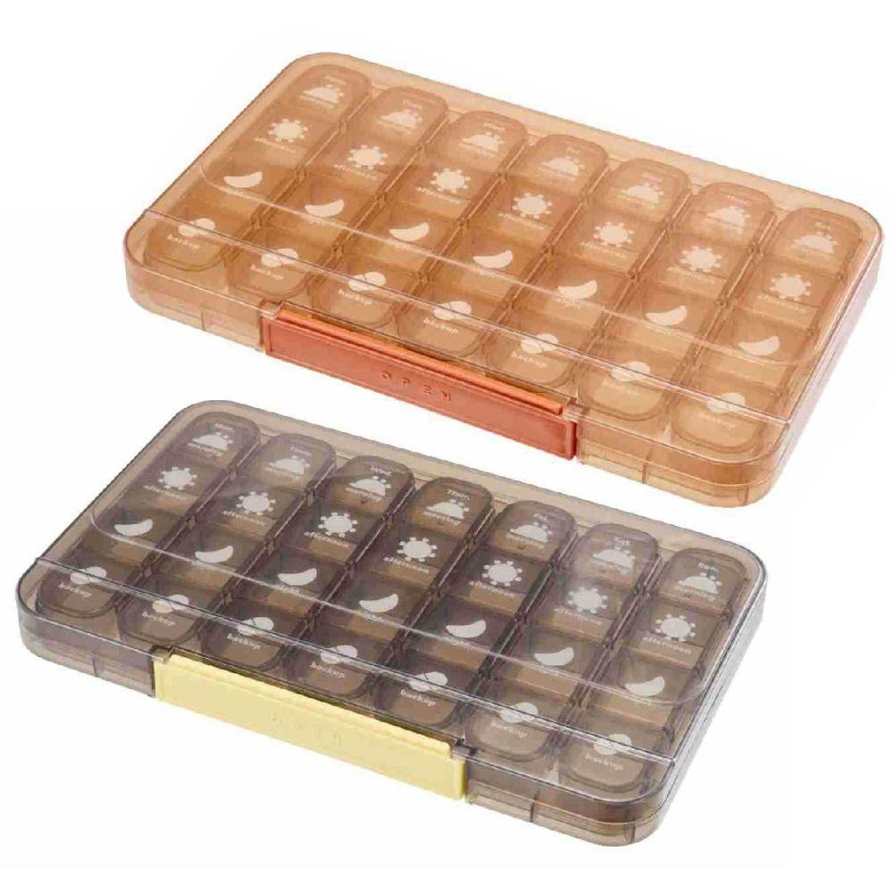 28 Grid Weekly Pill Container Sealed Daily Pill Box Medicine Storage Box for Travel Household