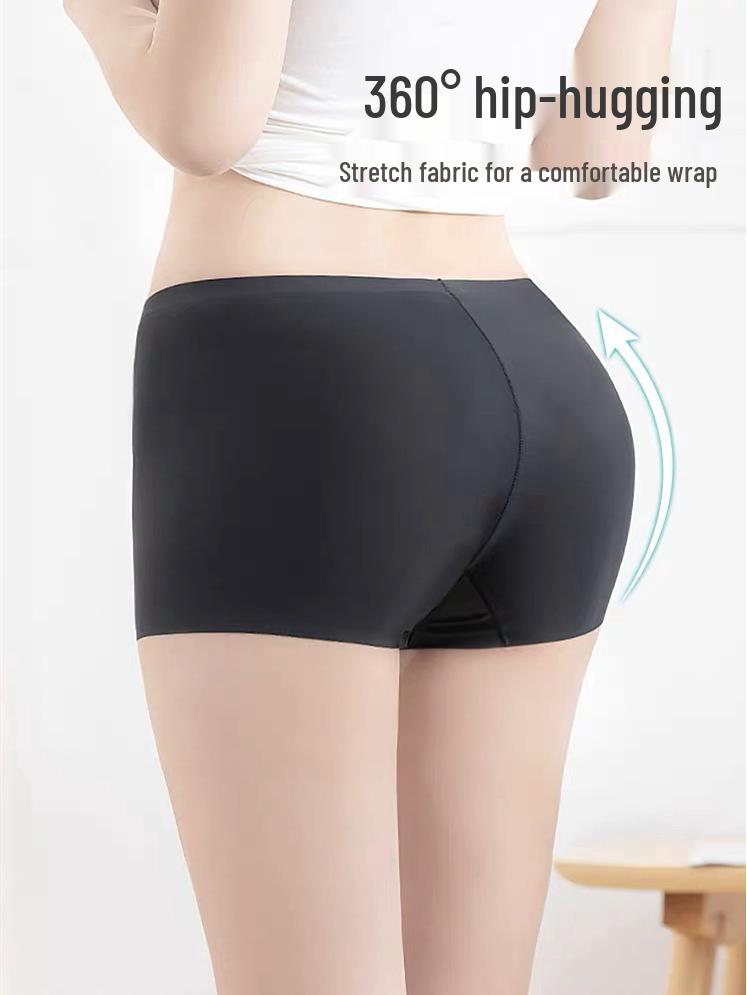 

Женские летние бесшовные защитные шорты из ледяного шелка - Защита от просвечивания, Не скручивающийся край, Леггинсы два-в-одном с эффектом лифтинга бедер M 80-95