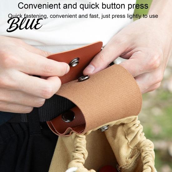 Sac de cueillette mains libres Sac de glanage pliable avec ceinture Toile et cuir PU Ceinture de taille réglable Pochette pour fruits et légumes Pliable