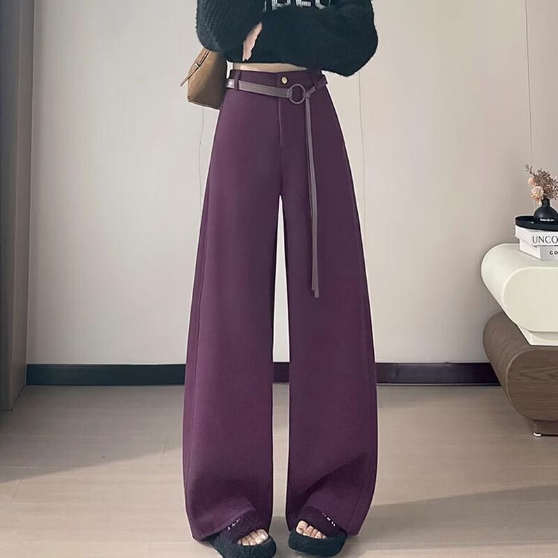 La Chapelle Women's Matte Texture Relaxed Casual Trousers