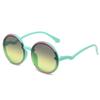 Cute Color-Block Round Kids Sunglasses Gradient Lenses Uv400 Protection Fashionable Shades For Girls 8832