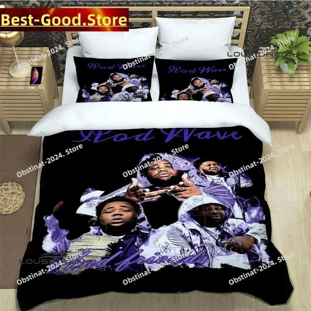3D Print Fashion Rapper Rod Wave Bedding Set Boys Girls Twin Queen King Size Duvet Cover Pillowcase Bed Boys Adult Bedroom
