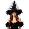 Halloween Witch Hat with Feather Decoration for Costume Party