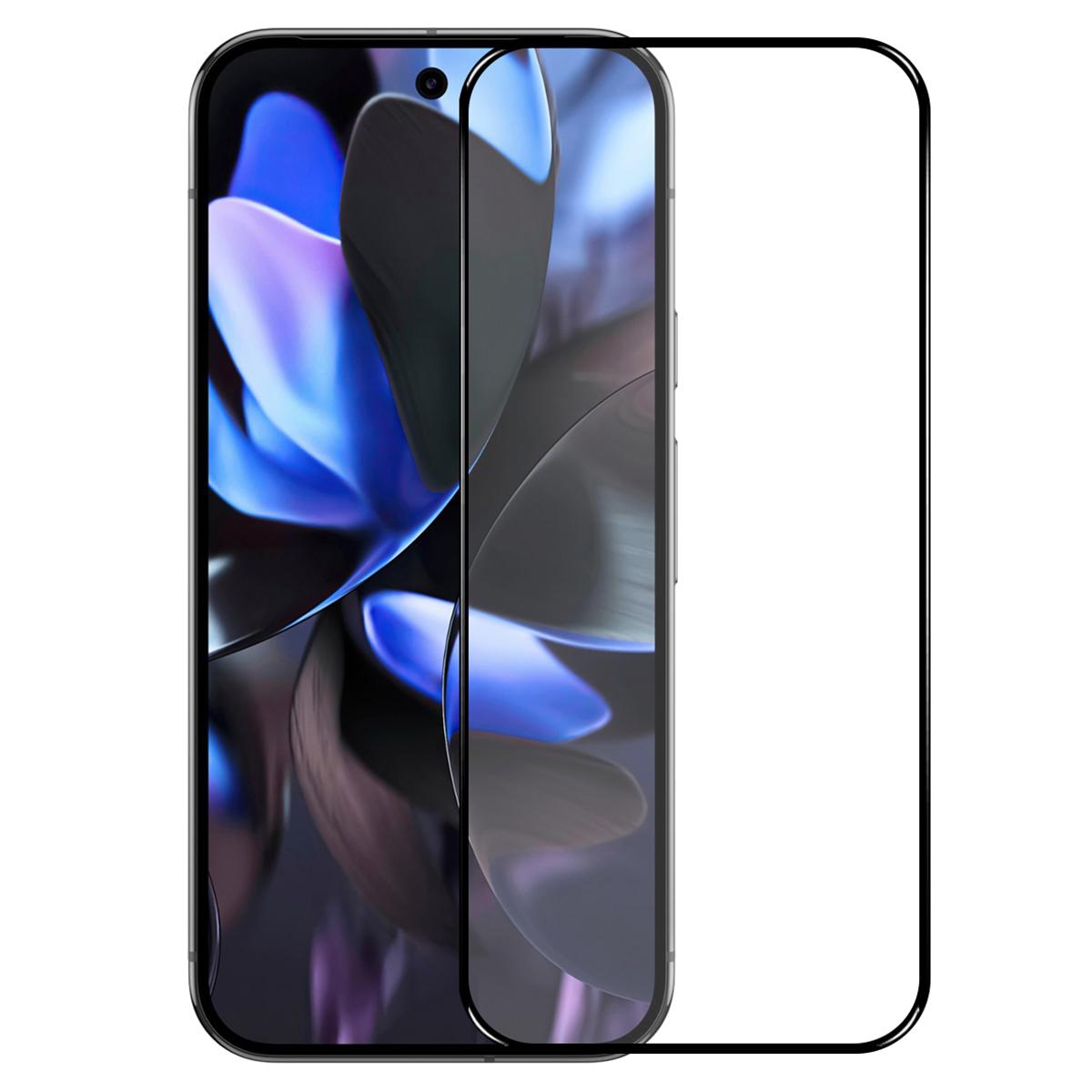 

NORTHJO A++ For Google Pixel 9/9 Pro Screen Protector Support Fingerprint Unlock Silk Printing High Aluminum-Silicon Glass Film,Black Type A