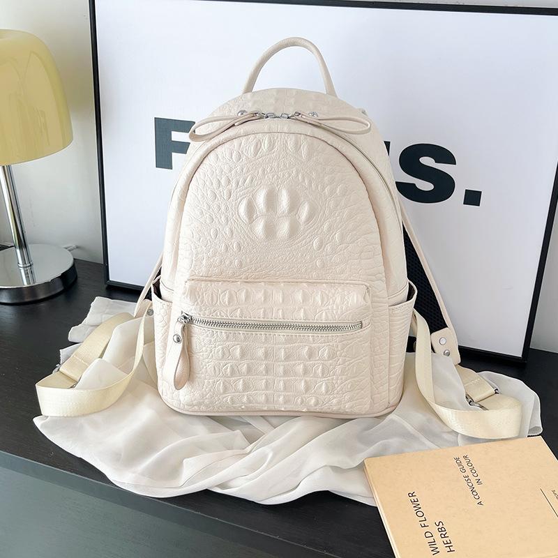 New Korean Version of Versatile Large Capacity Backpack Simple Texture College Student Schoolbag Travel Backpack