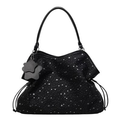 Borsa a Tote con Stampa di Stelle per Donna Borsa a Mano alla Moda con Ciondolo a Stella Dettaglio Coulisse