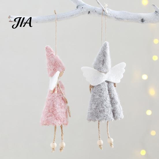 Soft Texture Home Decor Christmas Angel Doll Decoration, Plush Fairy Girl Pendant, Tree Hanging Decorative Garlands for Windows Ornament Winter