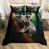Koala Duvet Cover Twin Double Cute Animal Comforter Cover Kids Girls Bedroom Decor Theme Bedding Set Safari Wild Quilt Cover