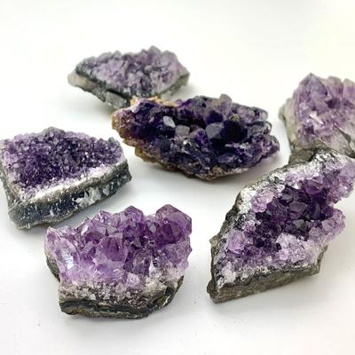 Amethyst Mini Cluster Outlet von ca. 6 Naturkraft Roh Gut Feng Glücklich Interieur [Wagokoro Nenjudo] Uruguay, Stücke, 250-350 Gramm, Stein,