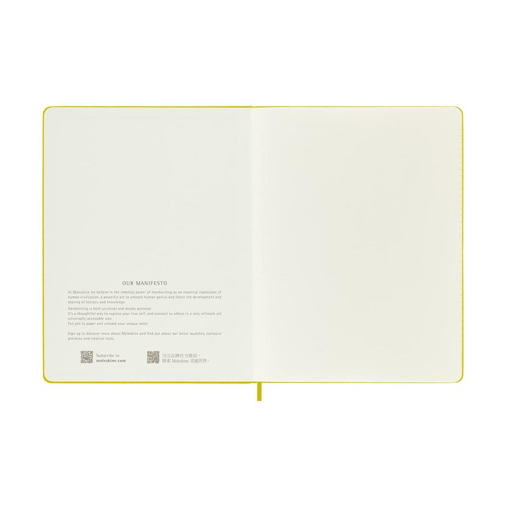 Moleskine Classic Fabric Collection Notebook, Hardcover, Horizontally Ruled, XL Size, Hay Yellow, QP090M6SILK