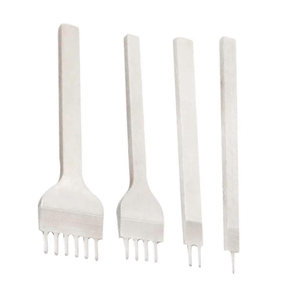 Punching Tools Hole Punch Set Tools White Steel 5Mm Spacing For Diy Projects 4Pcs