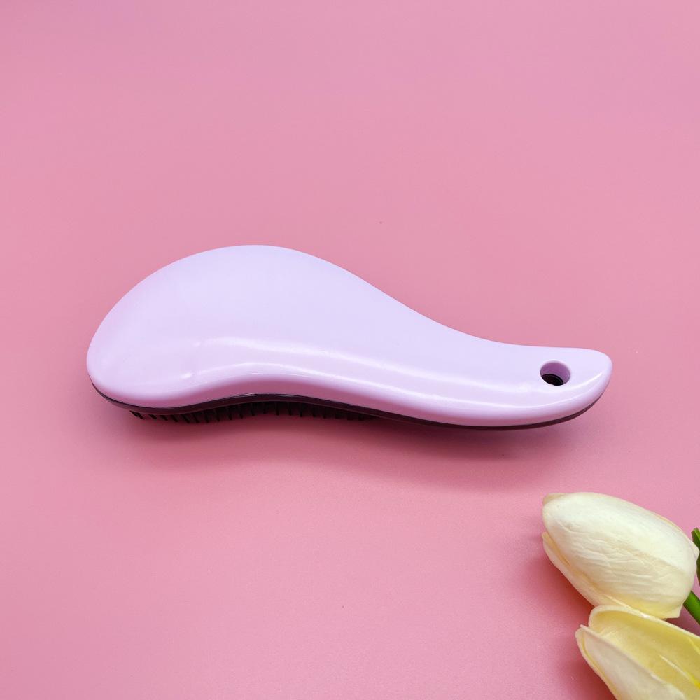 Portable Anti-Knot Hairdressing Comb: Air Cushion, Massage & Curling with Electroplated Finish for Smooth Hair