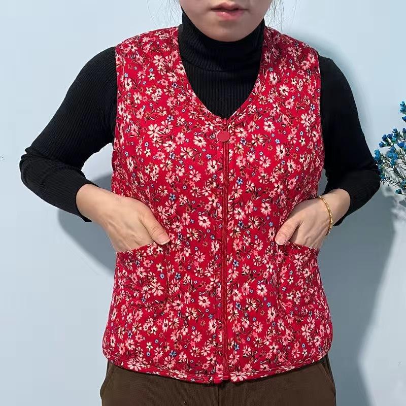2 Winter New Fleece Fleece Cotton Vest Women's Lamb Fleece Fur Integrated Thermal Vest Mother Coat