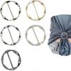 5/6Pcs Spiral Circle Zinc Alloy Metal Round Three-Speed Knotted Silk Scarf Buckle European And American Style