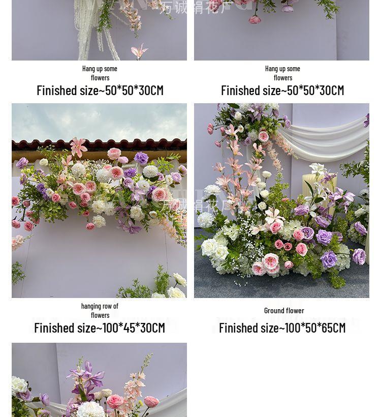 Mori Style Pink & Purple Cymbidium Flower Row for Wedding Aisle & Banquet Decoration