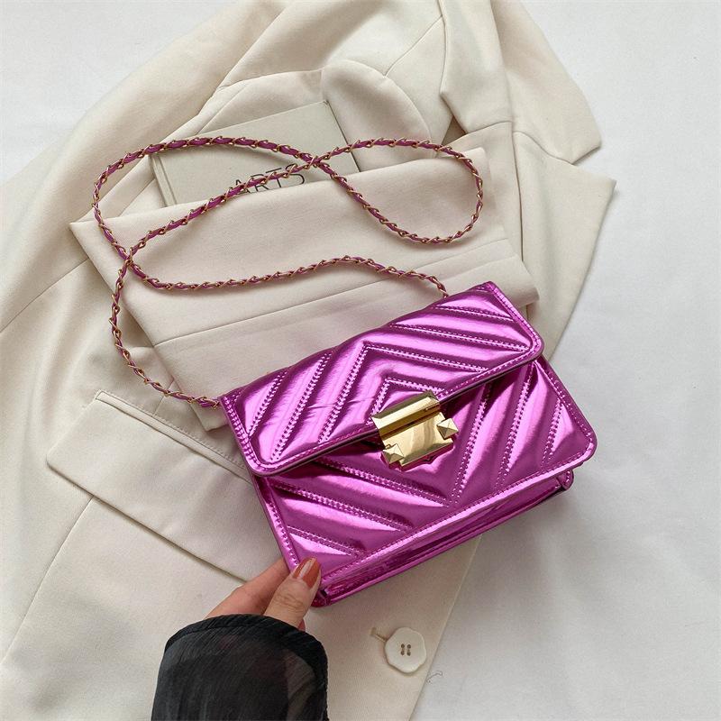 2025 summer new popular fashion casual shoulder bag simple striped oblique span bag casual retro small square bag women