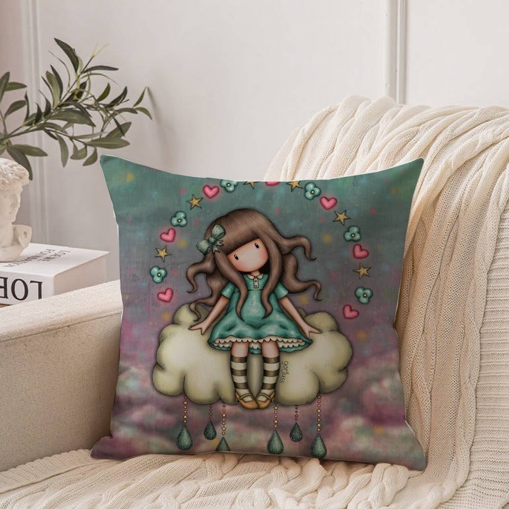S-Santoro G-Gorjuss Art Pillow Case Home Decor Throw For Sofa Bed Car Room Decor Gift Idea