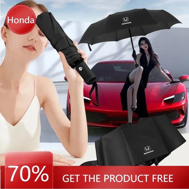 XR Car New Honda Car Styling Car Logo Business Umbrella Windproof Automatic Threefolding Umbrella For Honda Civic Accord Cride