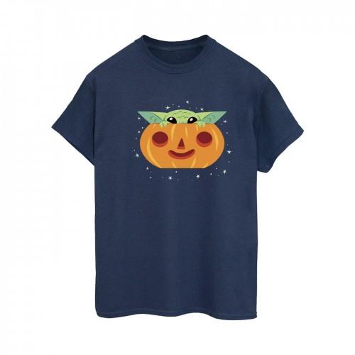 Star Wars Womens/Ladies The Mandalorian Grogu Pumpkin Cotton Boyfriend T-Shirt