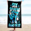 1PC Custom Name Blue Dino Power Beach Towel Highly Absorbent And Sand-Resistant Towel for Swimming, Pool, Yoga, And Travel Lightweight