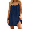Women's Spaghetti Strap Loose Fit Mini Dress Casual Summer Solid Color Sundress