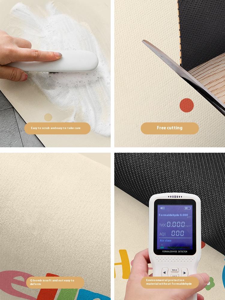 VIKAMA Cream Fan Carpet For The Kitchen Can Be Rubbed, Washable, Oil-Proof Floor Mat Heart-Shaped Non-Slip Mat Home Decoration