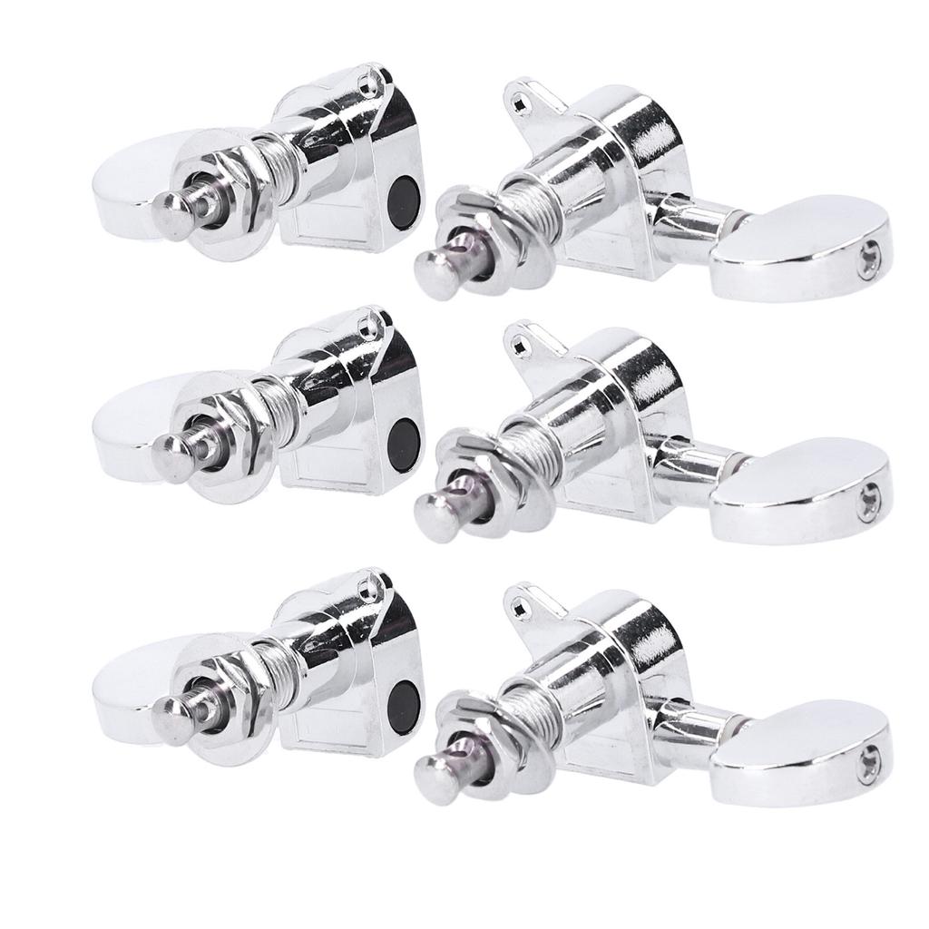 Gitarre Locking Mechaniken Kopfknöpfe Stimmwirbel 3 links 3 rechts Musikinstrument Zubehör Silber