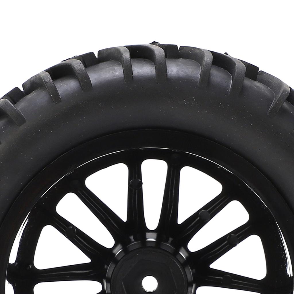 4Pcs RC Car Tires Wheel Rim Set with Sponge Inserts Arrow Pattern for 1/8 1/10 Short Course Truck Black