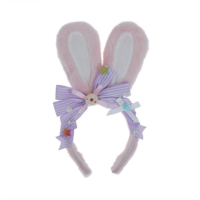 A handmade olita headdress accessory cute girl donut plush rabbit ear headband