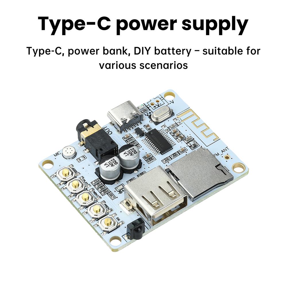 Bluetooth 5.4 Audio Receiver Board Audio decoding module Diy mp3 Music player lossless Decoder Wireless Stereo Module USB Type C