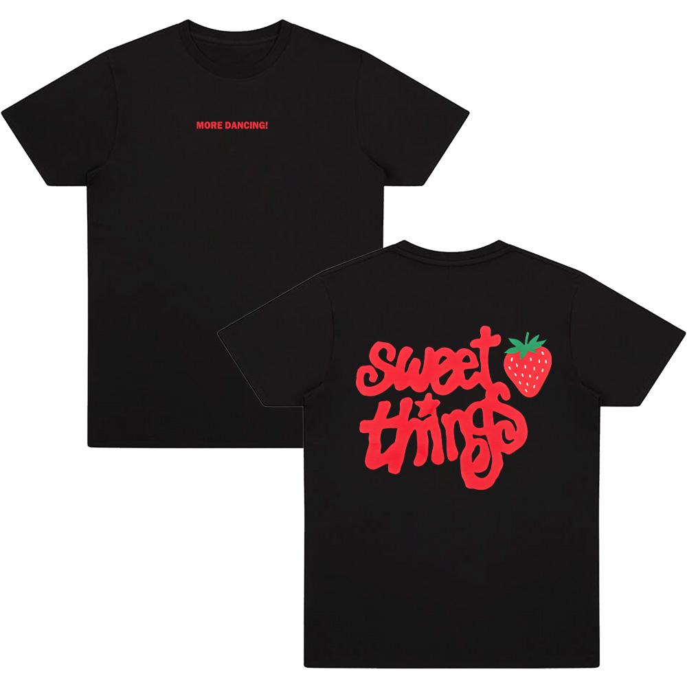

Футболка Olivia Dean Sweet Things Мода Новый Мерч Женская Мужская Хлопковая Футболка Летняя Повседневная Футболка с Коротким Рукавом Комфорт Одежда Y2k XS чёрный