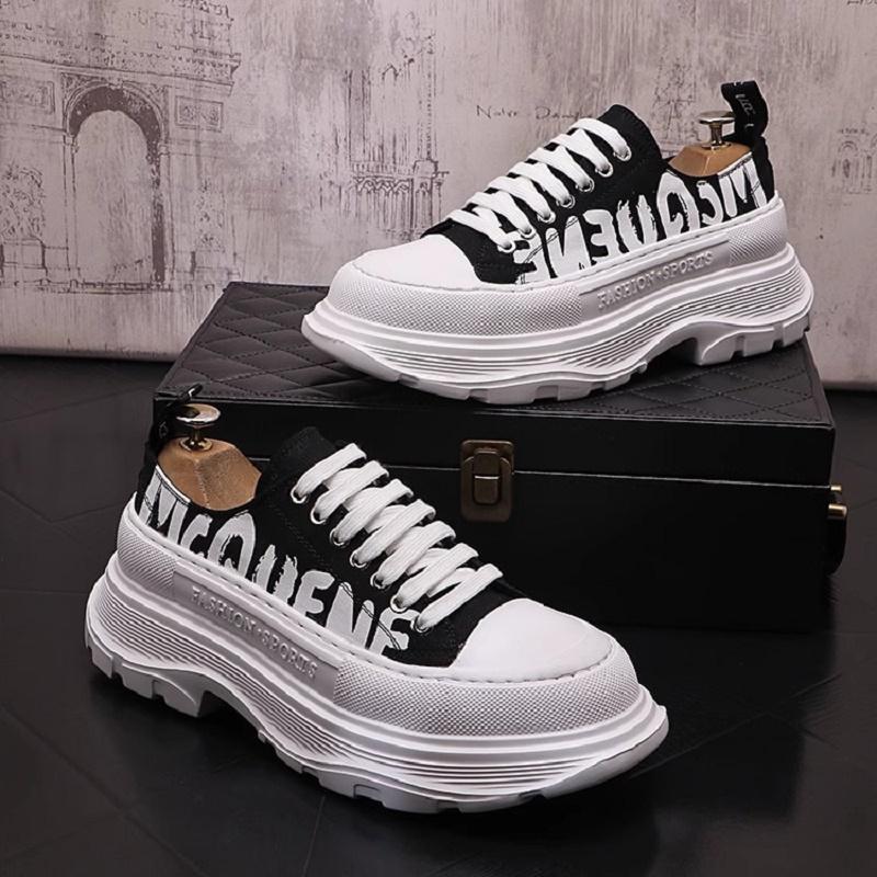 Fashion New Luxury Men Running Shoes Letter Printing Breathable Loafers Male Sneakers Platform Sneaker A6