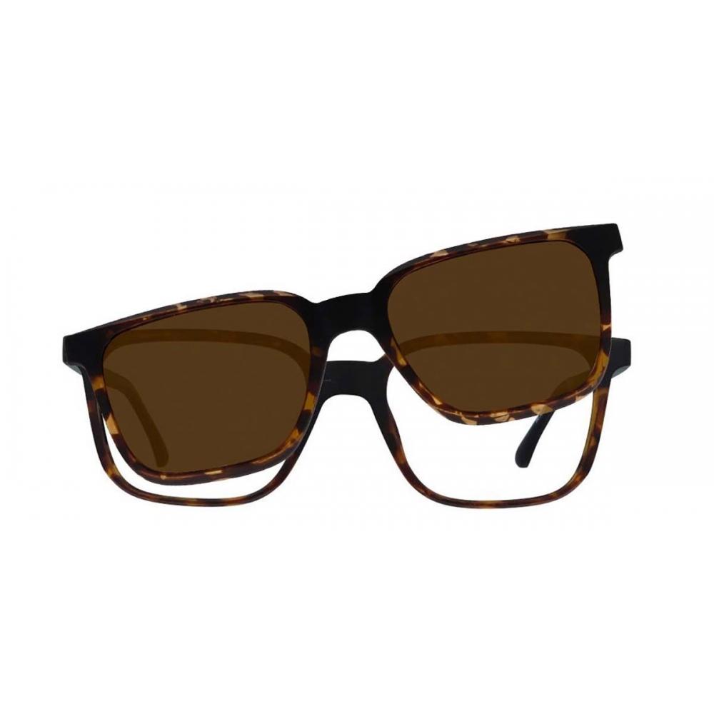Clip On SqUare Tortoise SmartbUy collectiOn Briggs With Clip On U 0302 76m fashiOn Unisex Eyeglasses