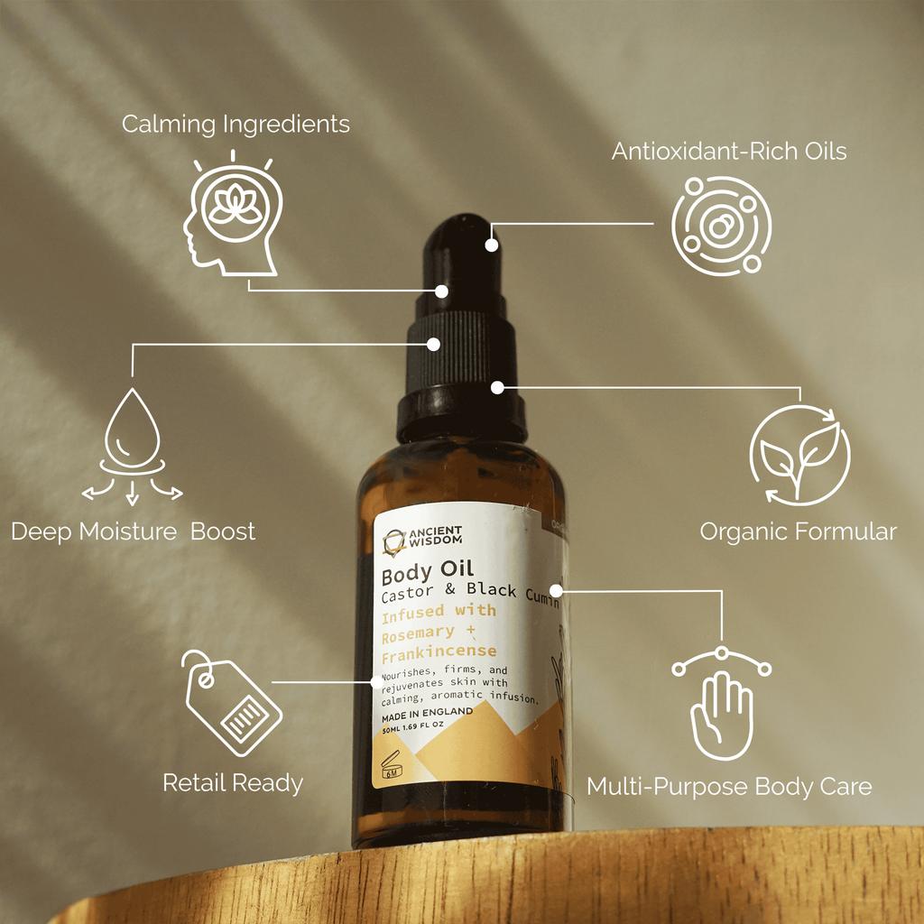 2x Body Oil Organic Rosemary And Frankincense 50ml