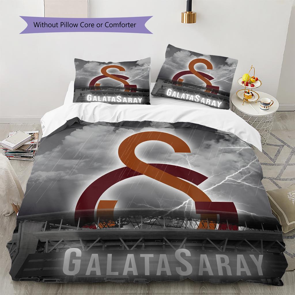 Galatasaray FC Pattern Bedding Home Decoration Birthday & Festival Gift (1 * Duvet Cover + 2 * Pillowcase, Without Core)