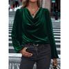 Autumn/Winter T-Shirts Women's Clothing Korean Velvet Pile Collar Women's Long Sleeve Top Women