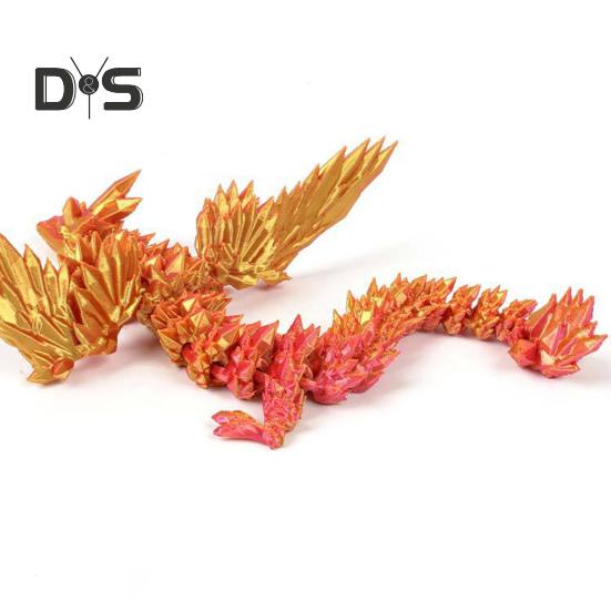 Figurita de Dragón Volador Impresa en 3D Articulaciones Móviles Figura de Dragón Colorida Modelo de Dragón Alado Articulado Juguete Fidget Adorno Decorativo de Escritorio