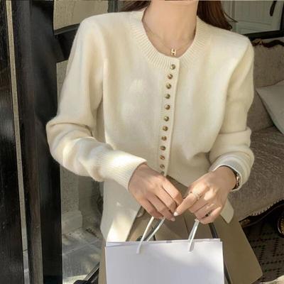 Cardigan Sweater Autumn and Winter 2022 Temperament Niche Design Feeling Loose Knit Cardigan Sweater Women Top