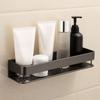 Wall-Mounted Bathroom Storage Rack Punch Free Aluminum Alloy Bathroom Shelf with Hook and Rod Ventilated Bathroom Organizer