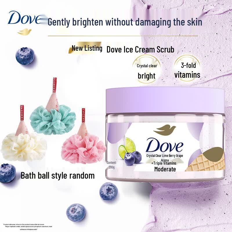 Dove Ice Cream Exfoliating Scrub with Bath Sponge