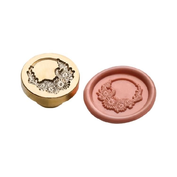 Flower Embossed Wax Seal Stamp Metal Sealing Stamp Head for Seal Envelope Valentines Card Wedding Invitation Wine Bottle